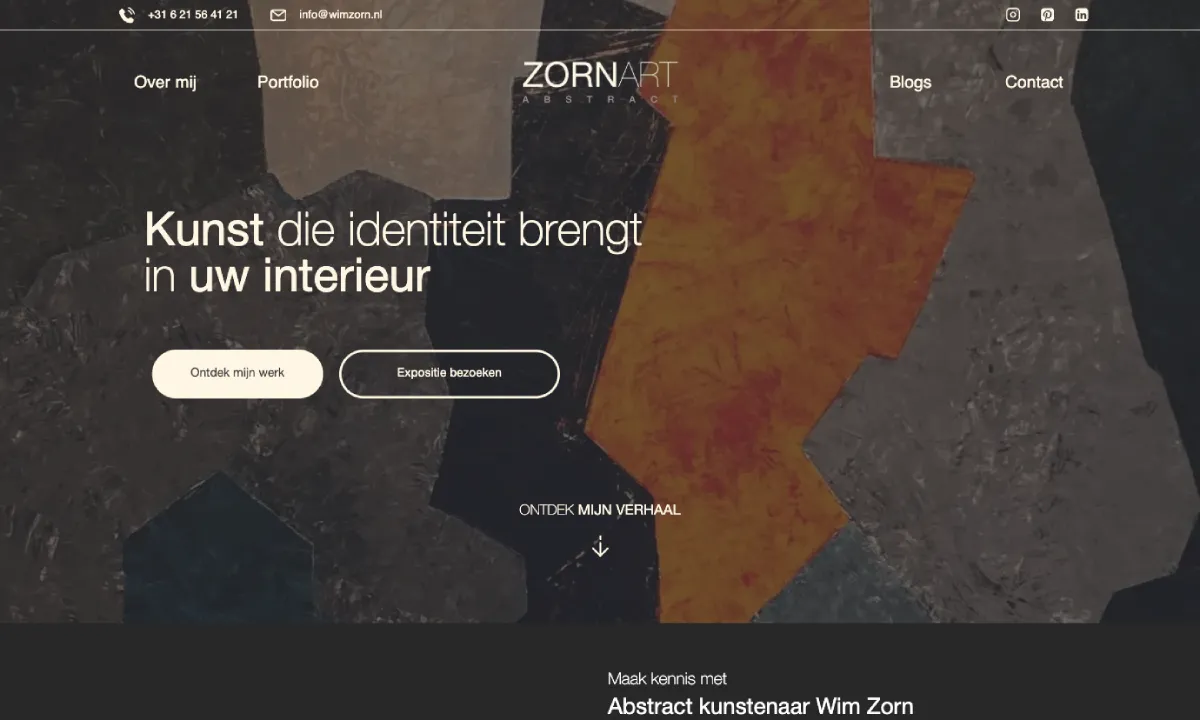 Projectafbeelding van de website voor Wim Zorn